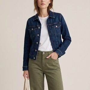 AG ADRIANO GOLDSCHMIED Robyn Slim Trucker Denim Jacket Dark Wash XS